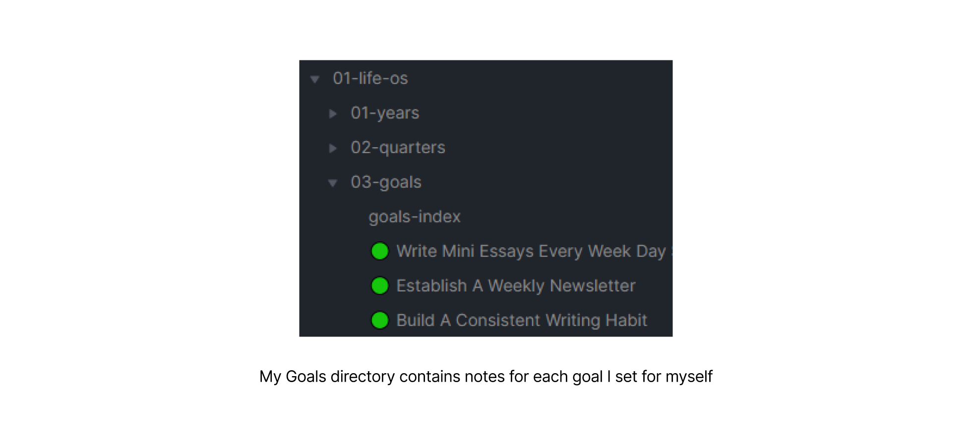 Goals Directory Screenshot