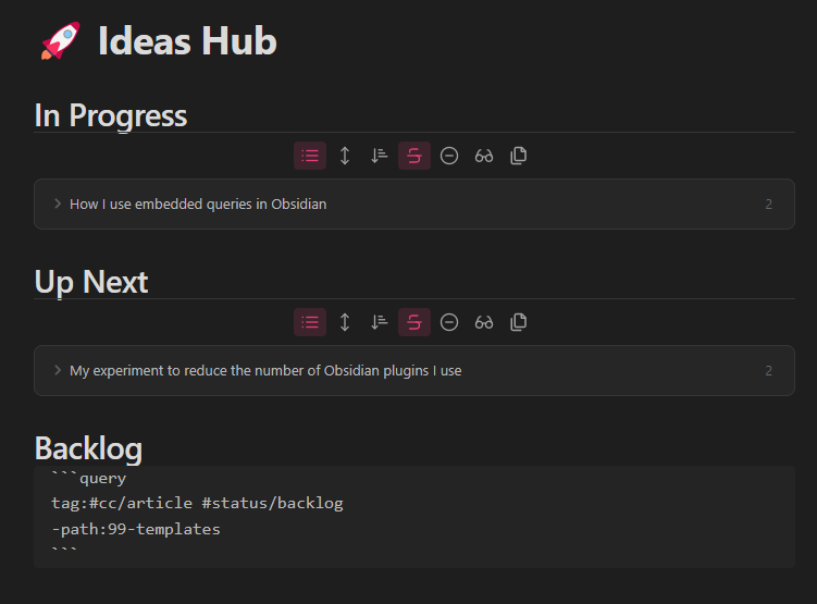 How I Use Embedded Queries In Obsidian To Simplify My Note 