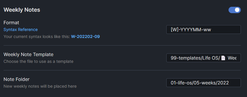 Periodic Notes Setup