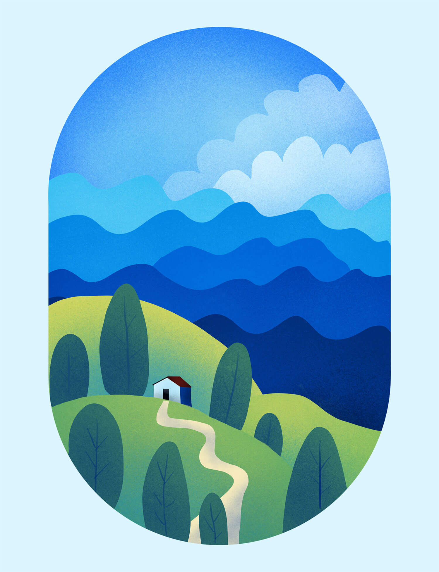 Hillside scene from a tutorial