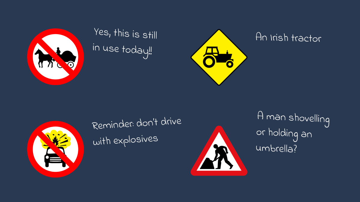 A selection of Irish road signs